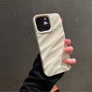 iPhone Case Glossy Beige Three Dimensional Wave Ripple Pattern Soft TPU